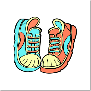 pair of sneakers in different colors Posters and Art